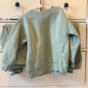 Zara Light Green Fleece Sweatshirt